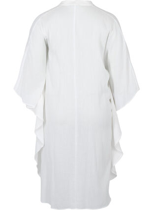 Strandklänning av bomull med knappar, Bright White, Packshot image number 1