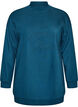 L&aring;ng sweatshirt med h&ouml;g krage och broderad text, Bl&aring;, Packshot image number 0