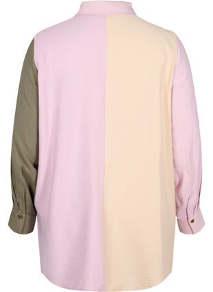 Blockfärgad skjorta i viskosblandning, Pink Blocking, Packshot image number 1
