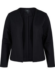 Enfärgad kort öppen blazer, Black