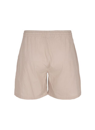 Lösa shorts i bomullsblandning med linne, Simply Taupe, Packshot image number 1