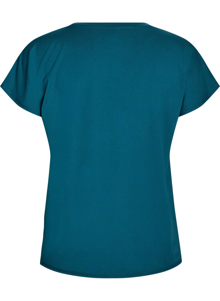 Tr&auml;nings t-shirt med v-ringning och l&ouml;s passform, Gr&ouml;n, Packshot image number 1