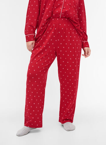 Pyjamasbyxor med mönster, Tango Red AOP, Model image number 1