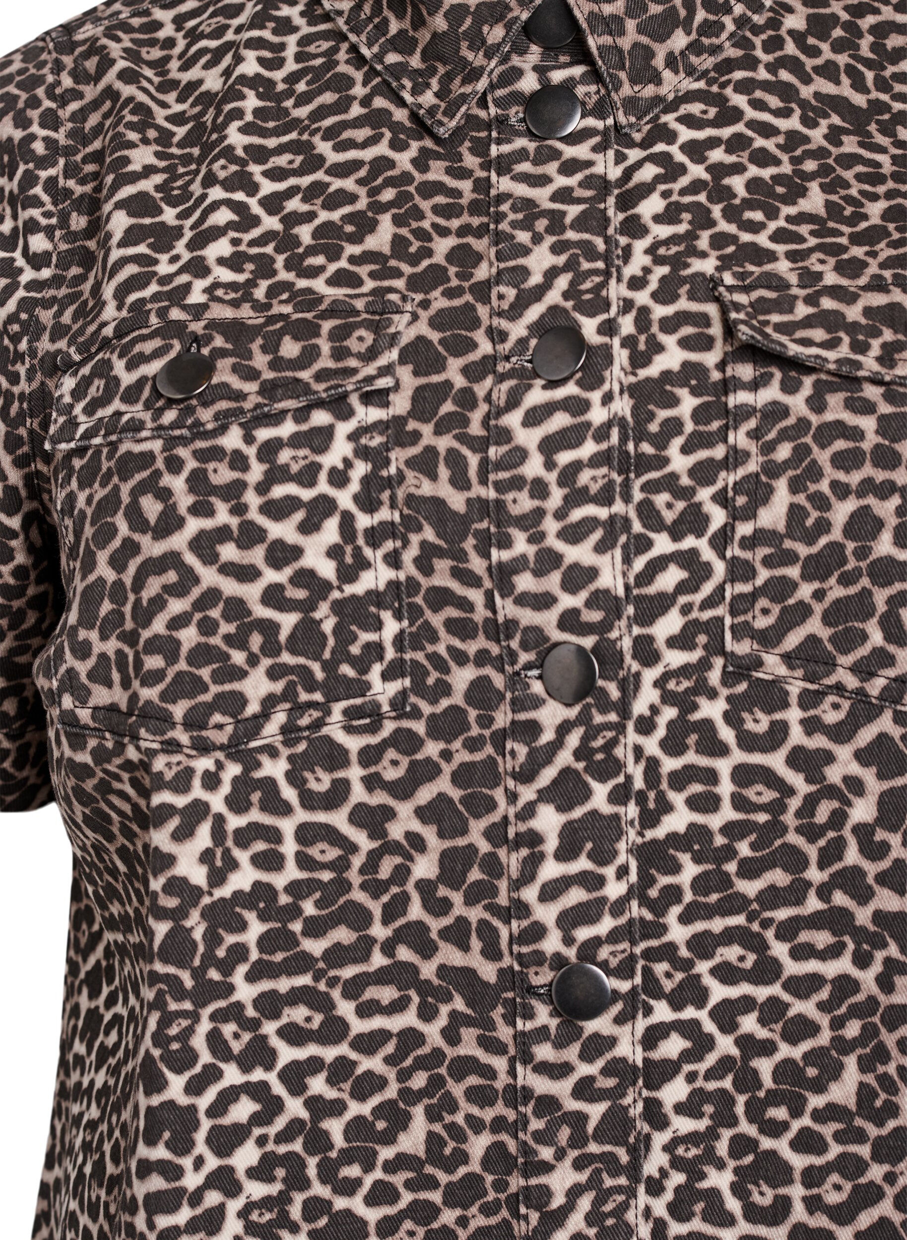 Zizzi Jeanskl&auml;nning med leopardm&ouml;nster, Brun, Packshot image number 2
