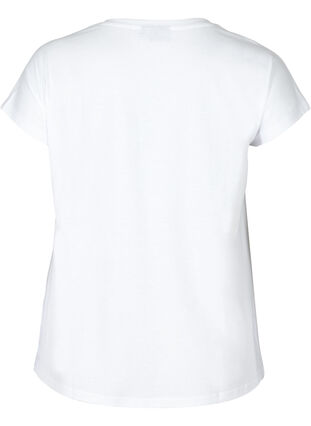 T-shirt med v-ringning, Bright White, Packshot image number 1