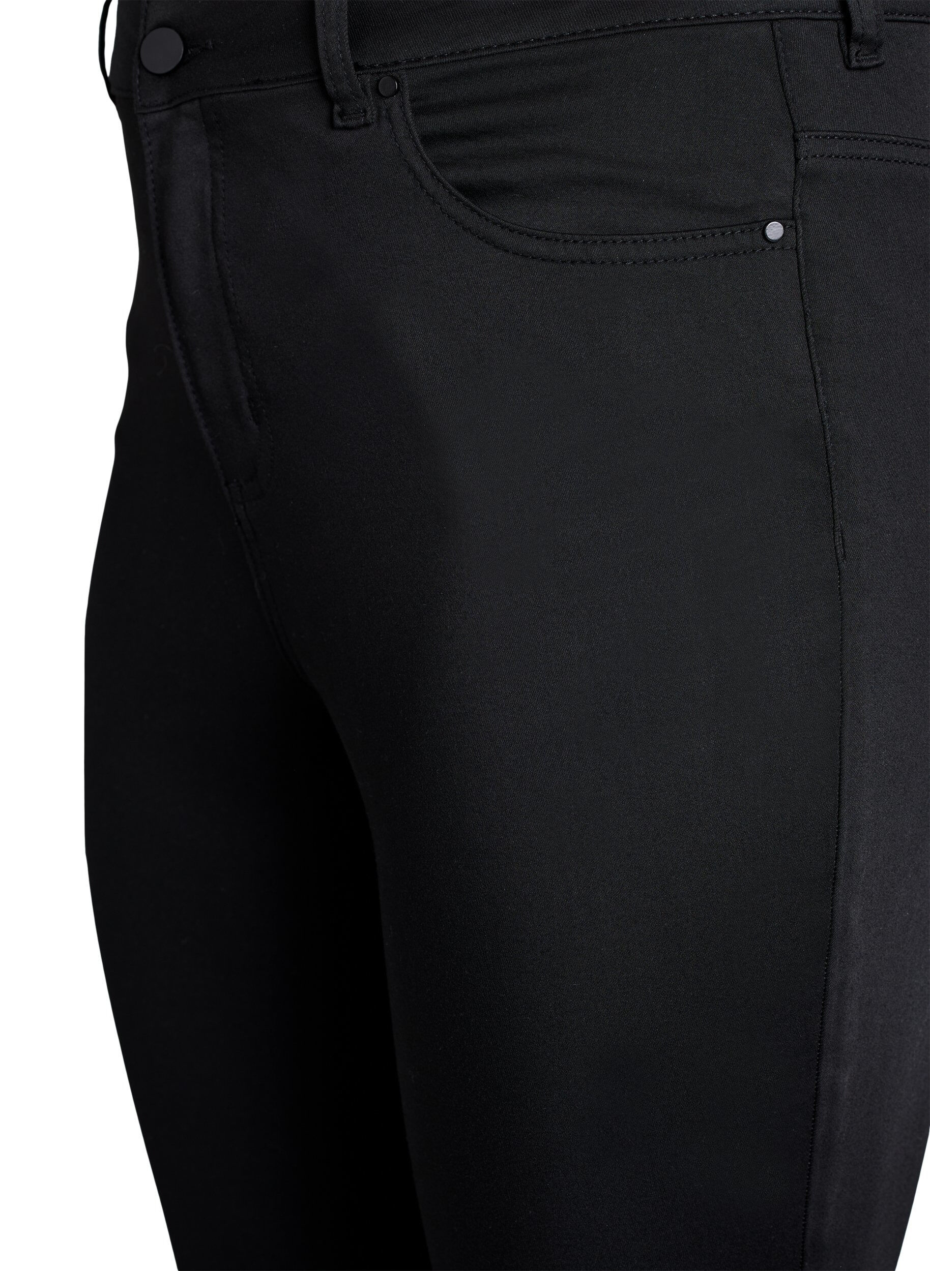 Zizzi Stay Black Amy jeans med h&ouml;g midja, Svart, Packshot image number 2