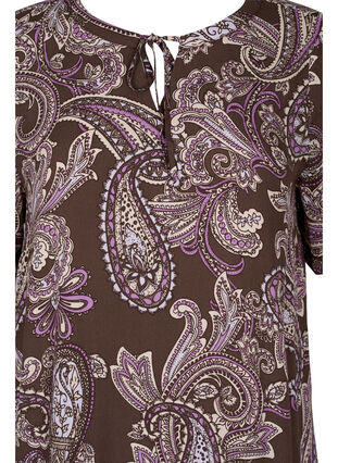 Kortärmad viskosklänning med mönster, Bracken Paisley, Packshot image number 2