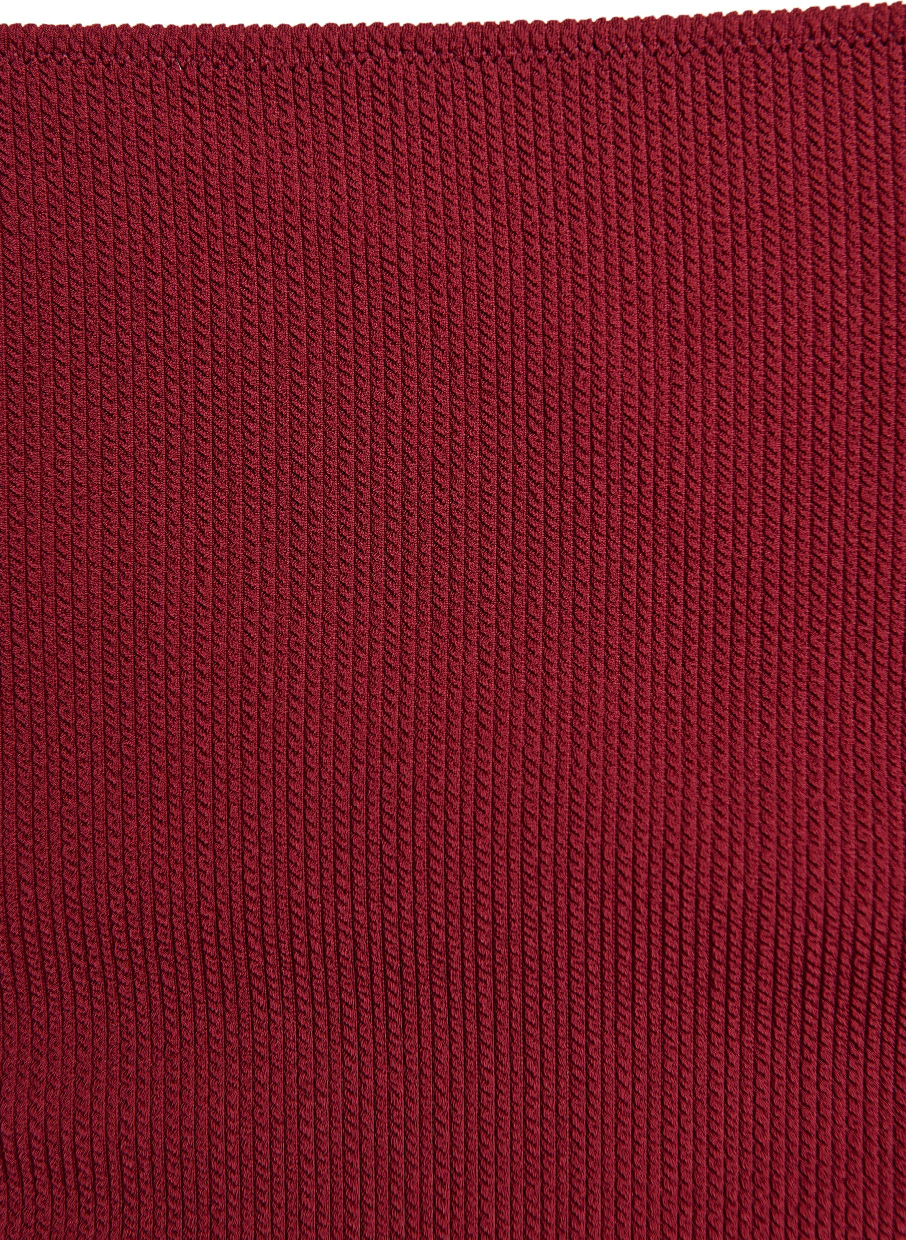 ZizziBikinitrosa med h&ouml;g midja och struktur, R&ouml;d, Packshot image number 2