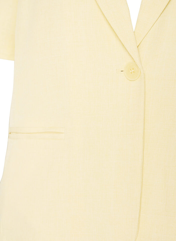 Kavaj med korta &auml;rmar och slag, Gul, Packshot image number 2