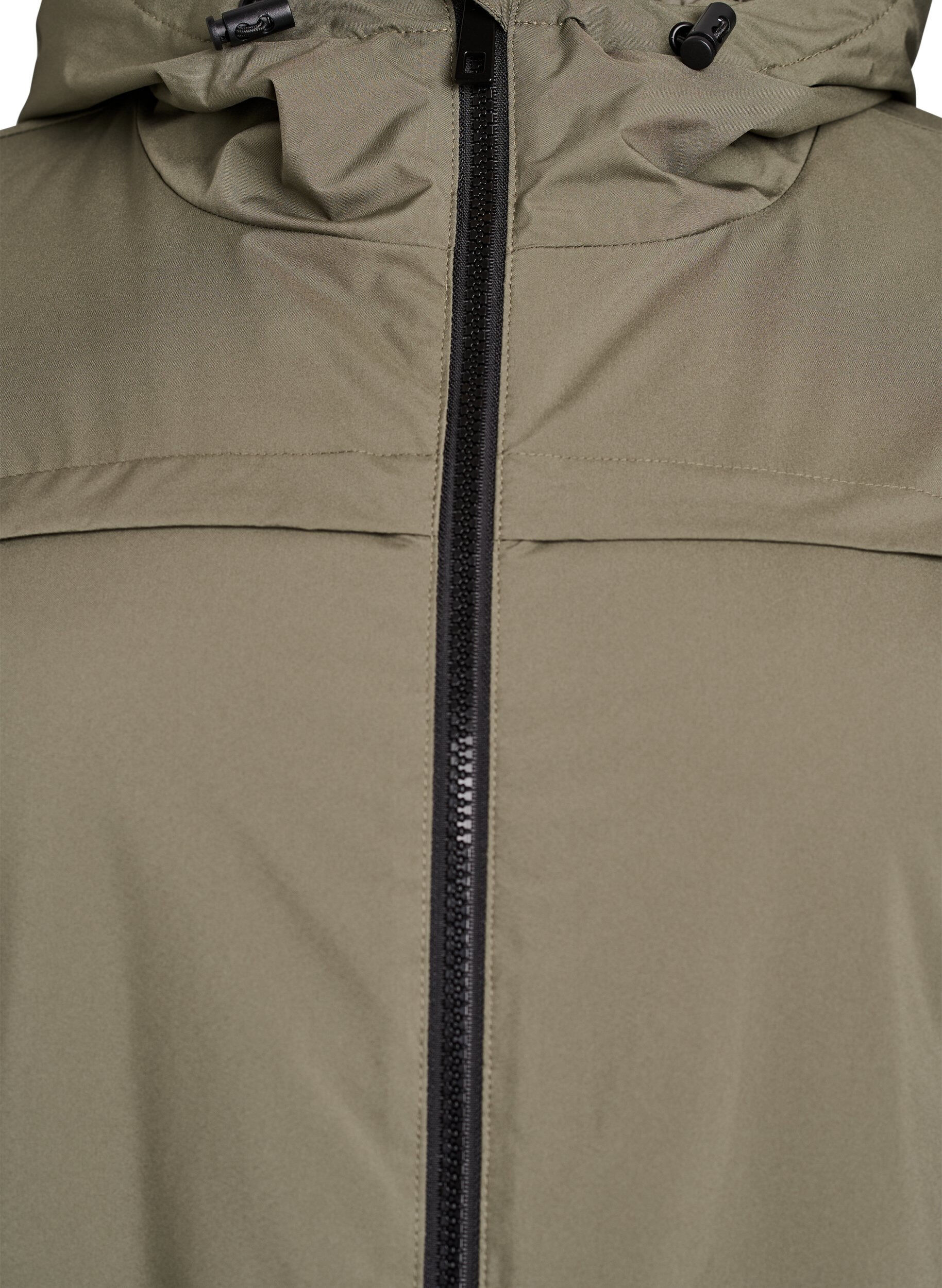 Zizzi L&auml;tt vadderad parkas med huva, Gr&ouml;n, Packshot image number 2