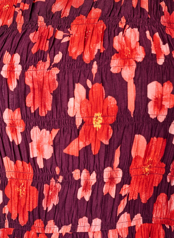 Kl&auml;nning med smock och blommigt m&ouml;nster, Lila, Packshot image number 2