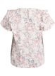 Blus i bomull med broderie anglaise och volanger, Rosa, Packshot image number 1