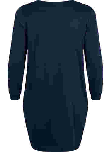 V-ringad sweatshirtklänning, Navy Blazer, Packshot image number 1