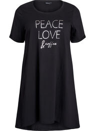 Kortärmat nattlinne i ekologisk bomull, Svart