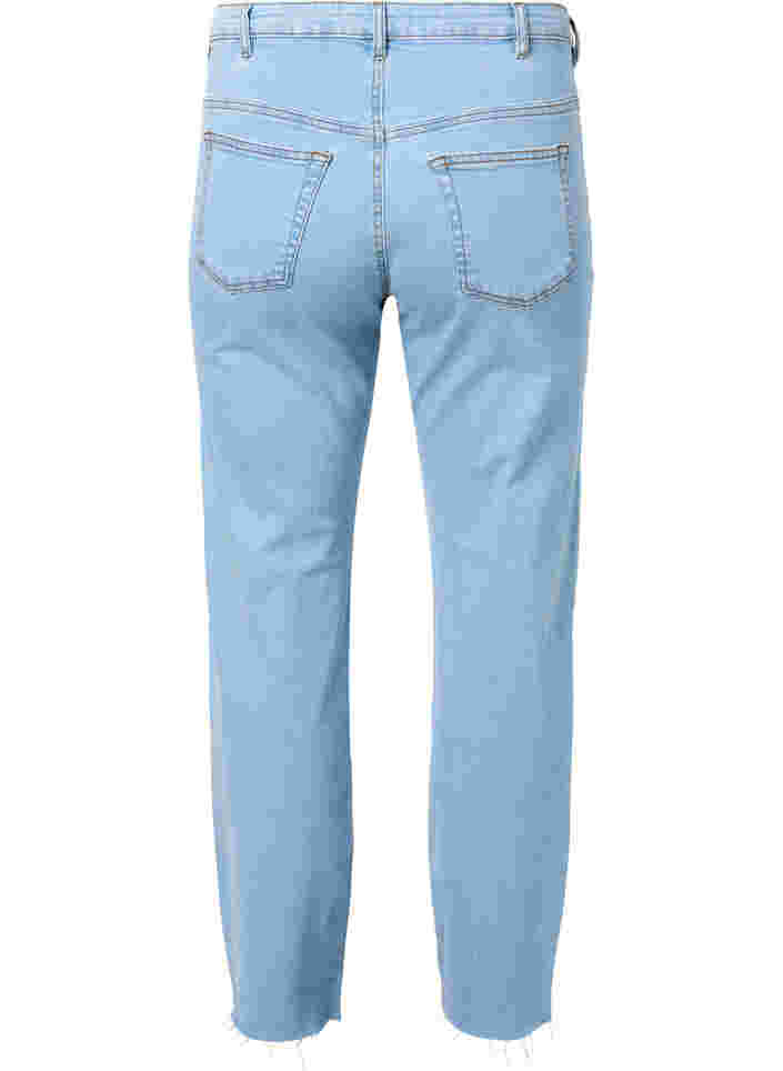 Högmidjade Gemma jeans med hål på knät, Ex Lgt Blue, Packshot image number 1