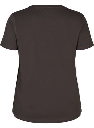 Kortärmad t-shirt i bomull och med tryck, Grey, Packshot image number 1