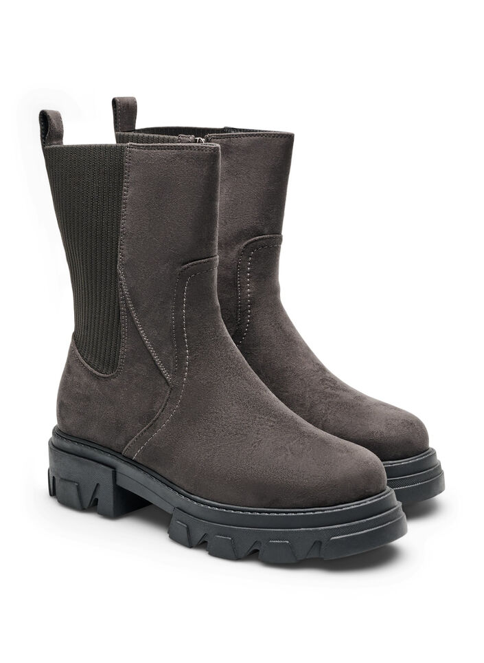 Chunky boot i mockaimitation, Brun, Packshot image number 1