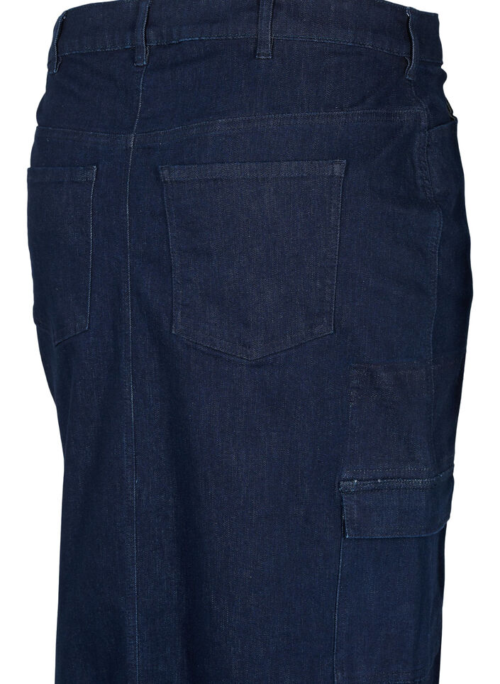 Maxikjol i denim, Dark Blue Denim, Packshot image number 3