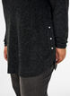 L&aring;ng stickad blus med kulknappar, Gr&aring;, Model image number 3