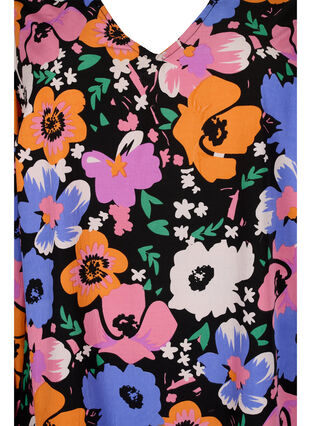 Blommig v-ringad klänning, Vibrant Flower AOP, Packshot image number 2
