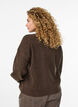 Ribbstickad kofta med knappar, Brun, Model image number 2