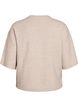 L&ouml;st stickad blus med korta &auml;rmar, Beige, Packshot image number 1