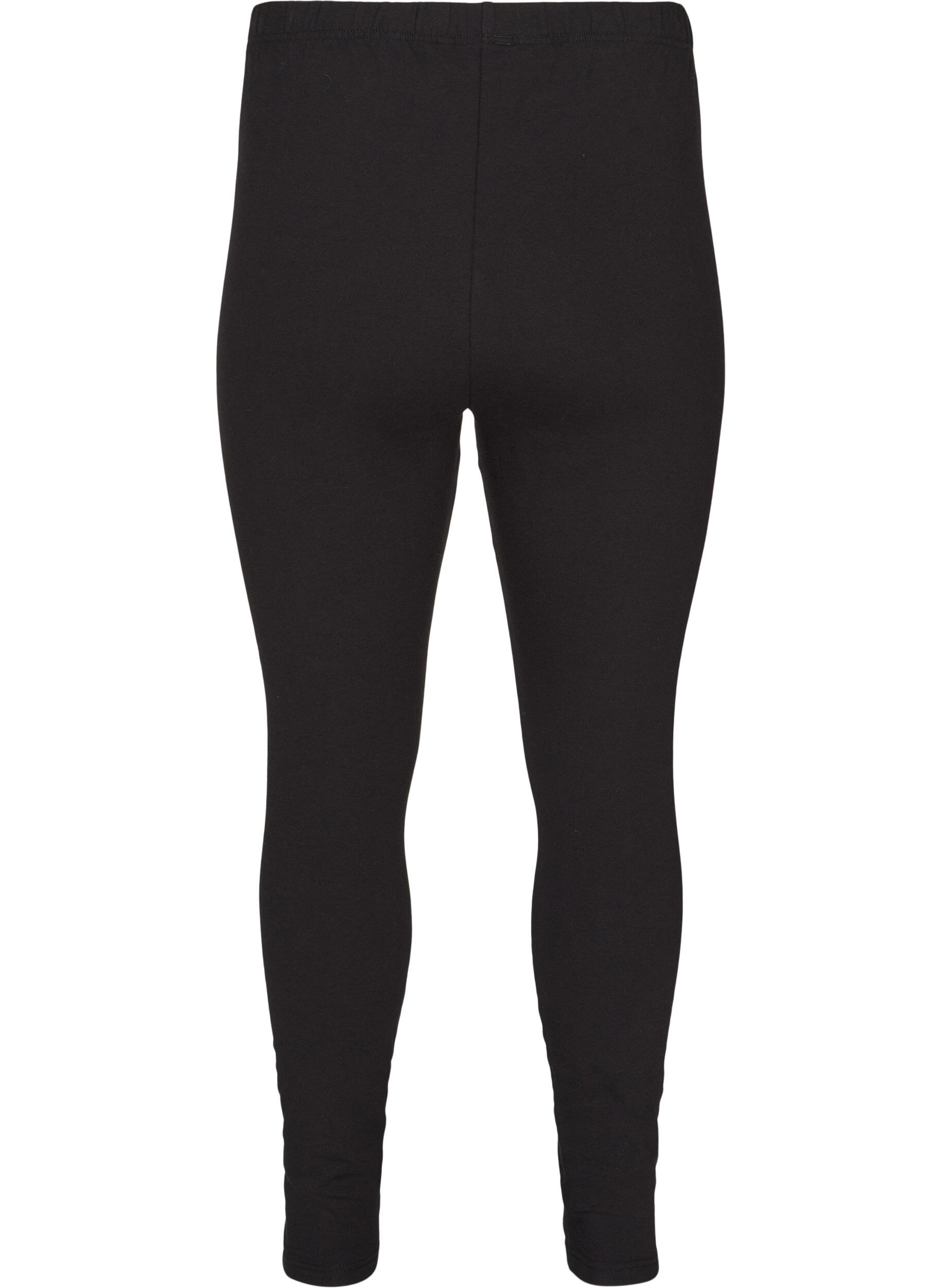 ZizziLeggings i bomull med foder, Svart, Packshot image number 1