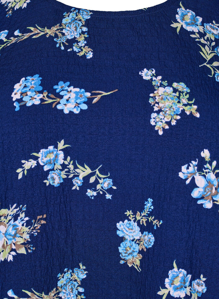 FLASH - Långärmad blus med små blommor, Blue Flower, Packshot image number 2