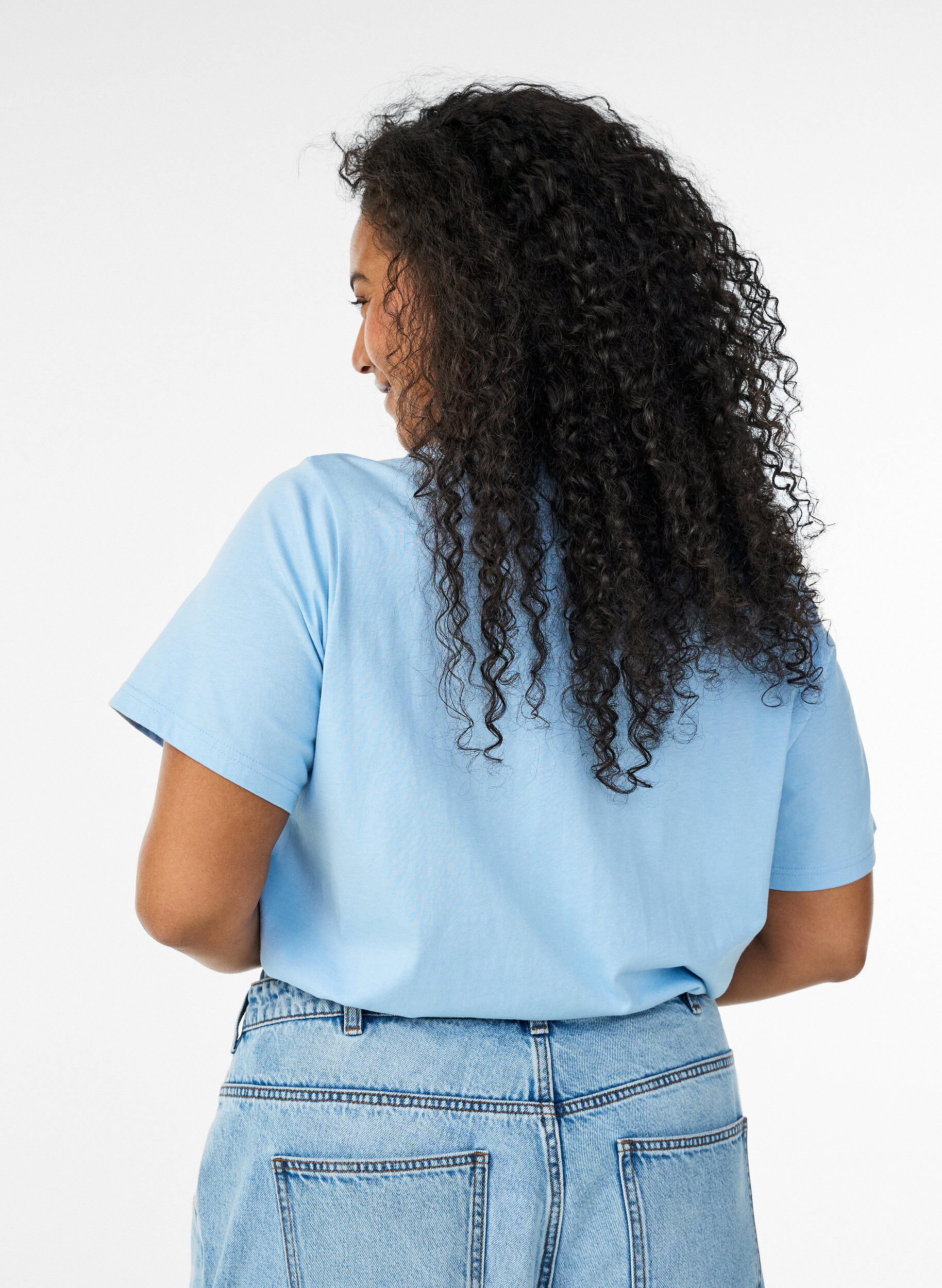 ZizziT-shirt i bomull med tryck, Bl&aring;, Model image number 2