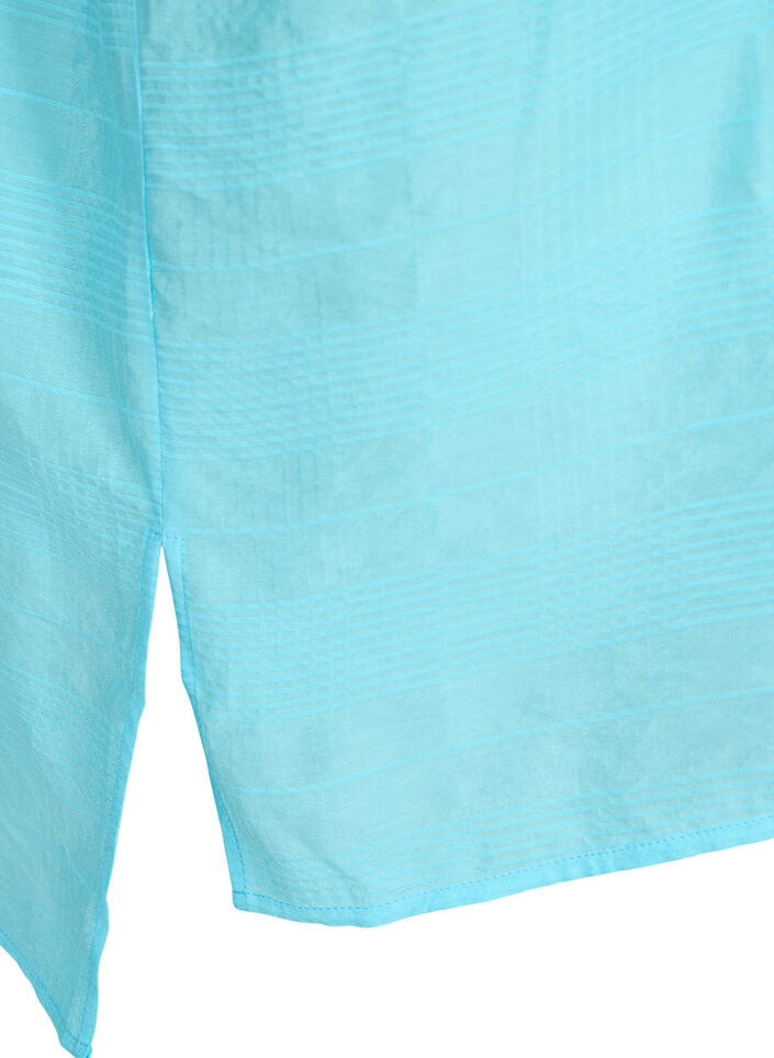 Lång skjorta i viskos med struktur, Bachelor Button, Packshot image number 3