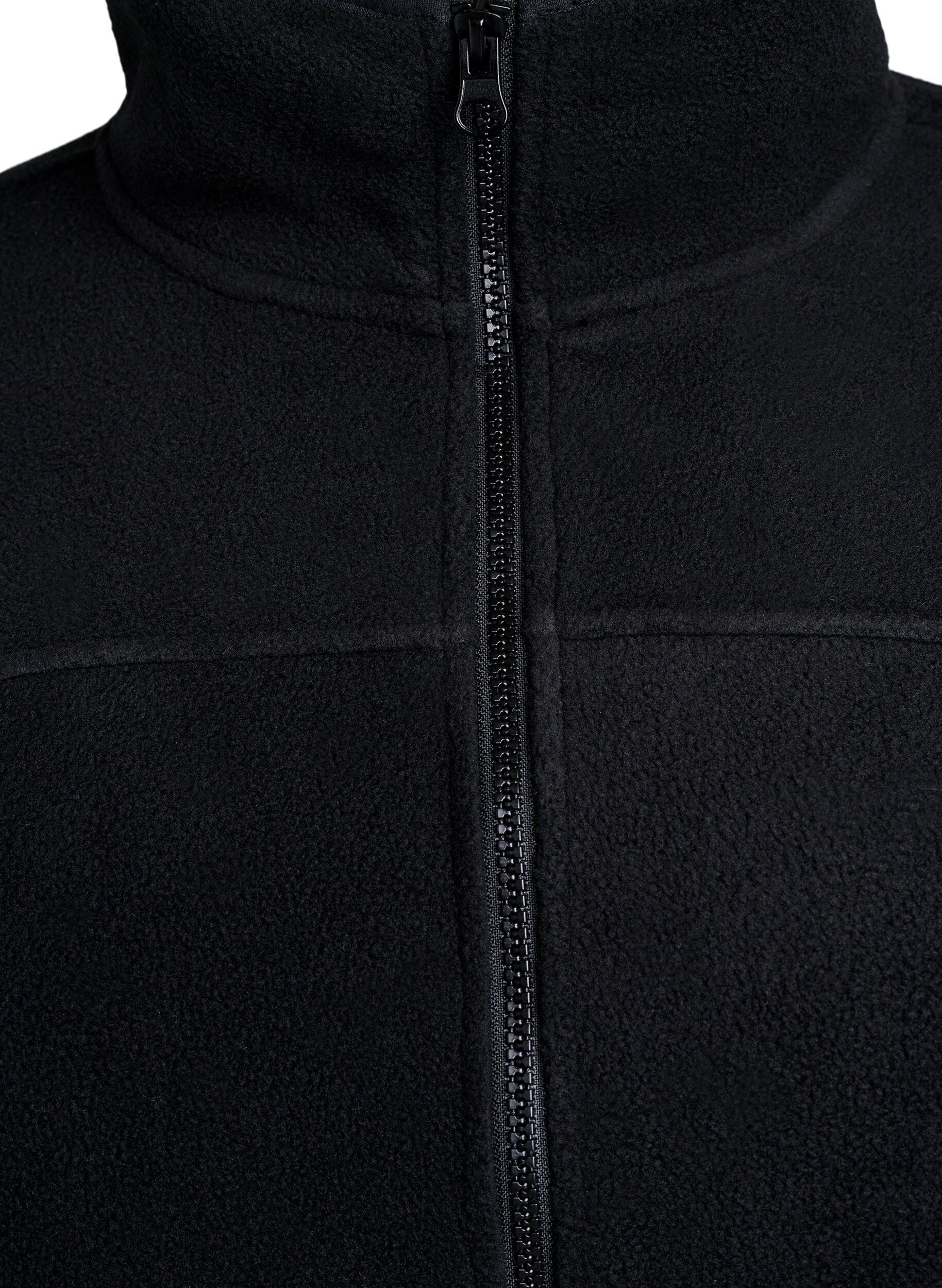 ZizziFleecejacka med fickor, Svart, Packshot image number 2
