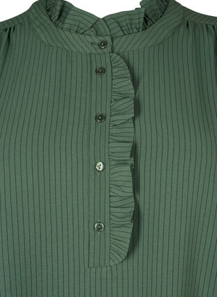 Randig klänning med volangdetaljer, Cilantro Stripe, Packshot image number 2