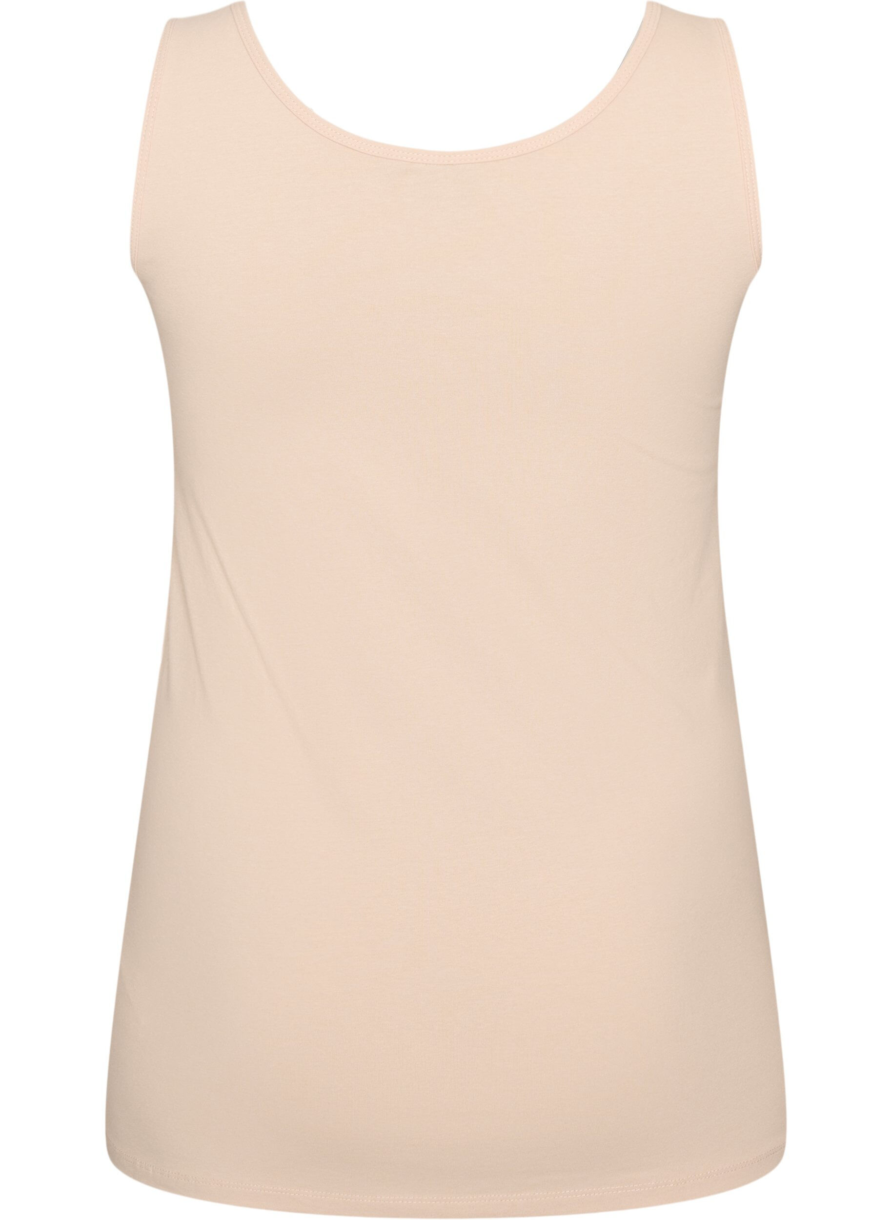 ZizziSolid f&auml;rg bas topp i bomull, Beige, Packshot image number 1