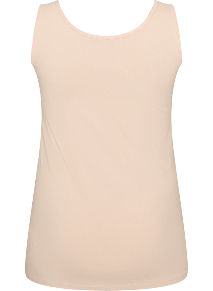 Solid f&auml;rg bas topp i bomull, Beige, Packshot image number 1