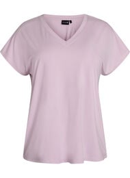 Tr&auml;nings t-shirt med v-ringning och l&ouml;s passform, Lila