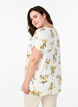 T-shirt med blommigt tryck, Gul, Model image number 2