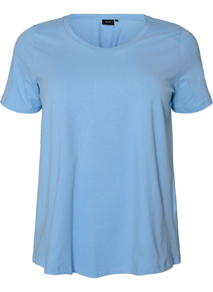 Enf&auml;rgad t-shirt i bomull, Bl&aring;, Packshot image number 0
