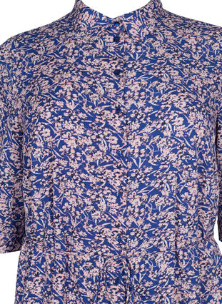 FLASH - Skjortklänning med blommönster, Strong Blue Flower, Packshot image number 2