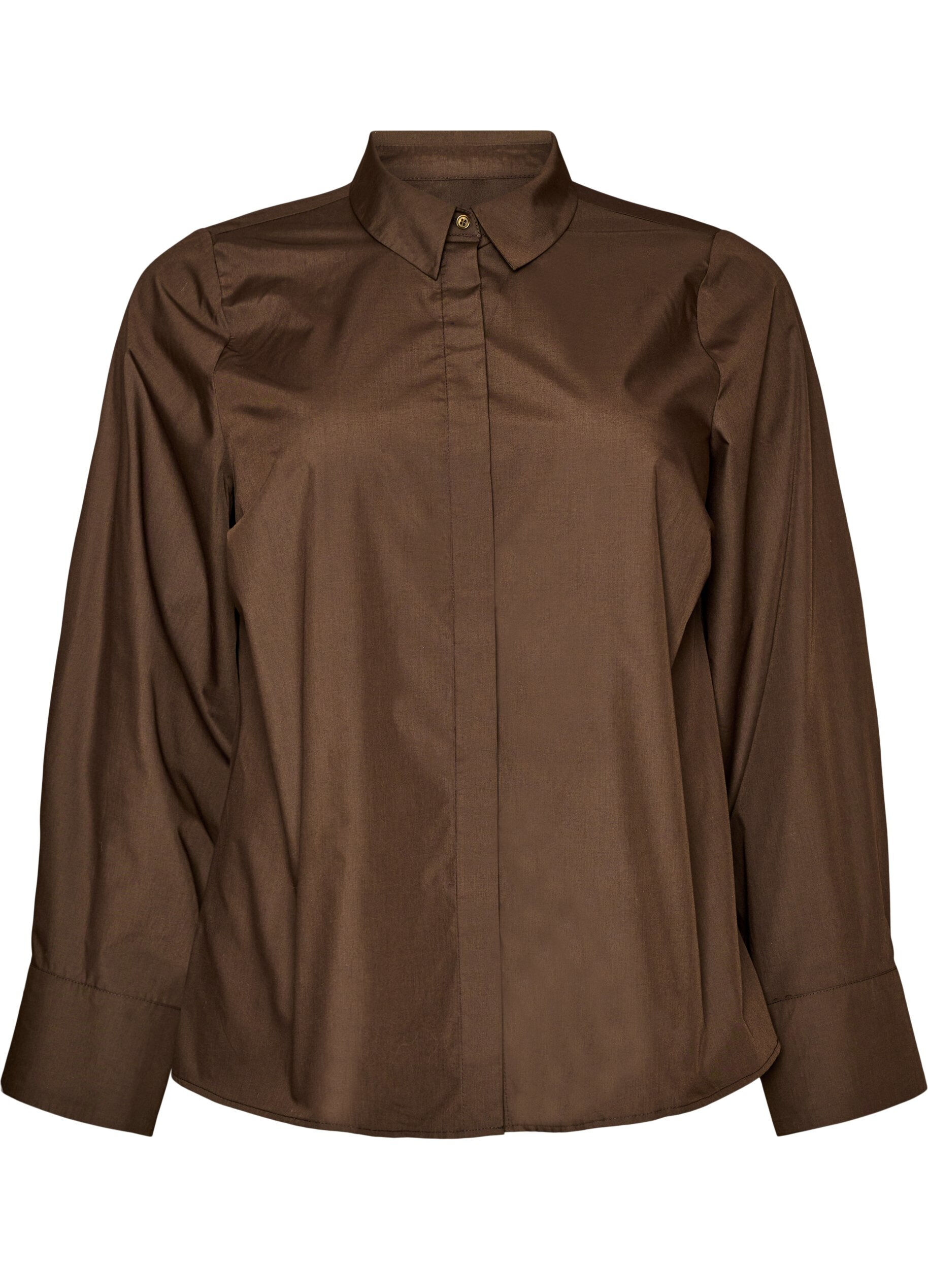 ZizziSkjorta med dekorativ ryggdetalj, Brun, Packshot image number 0