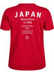 T-shirt i bomull med texttryck och rund halsringning, R&ouml;d, Packshot image number 1