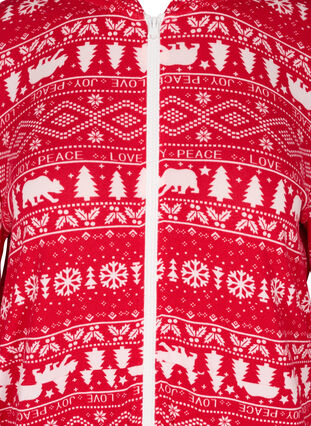 Jumpsuit med julmönster, huva och dragkedja, Christmas AOP, Packshot image number 2