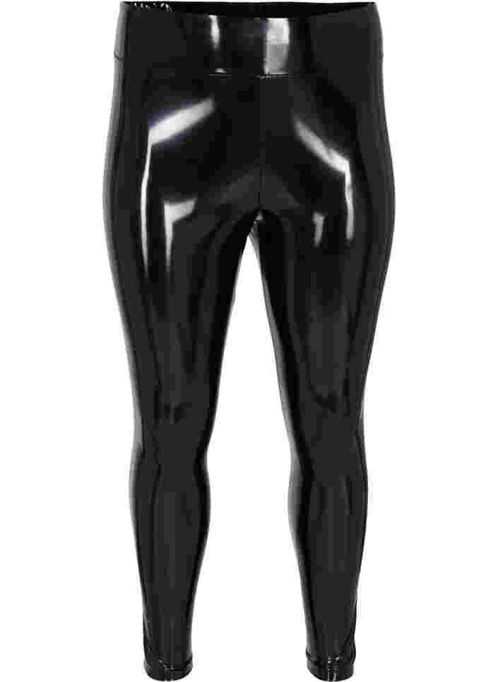 Wet look-leggings, Black Shiny, Packshot image number 0