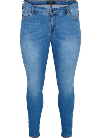 Super slim Amy jeans med rosett och dragkedja