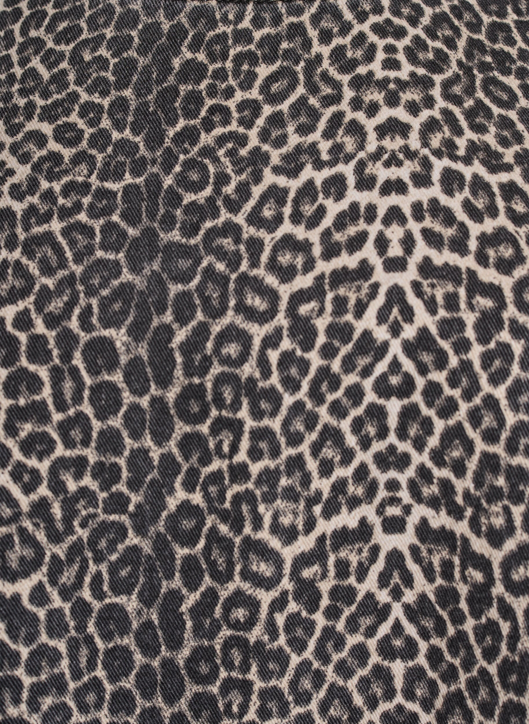 Zizzi Kort &auml;rml&ouml;s denimkl&auml;nning med leopardm&ouml;nster, Brun, Packshot image number 2