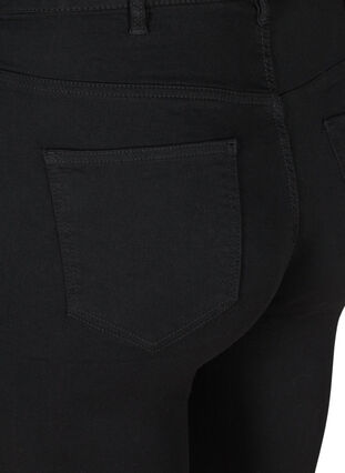 Kroppsnära jeansshorts med råa kanter, Black, Packshot image number 3