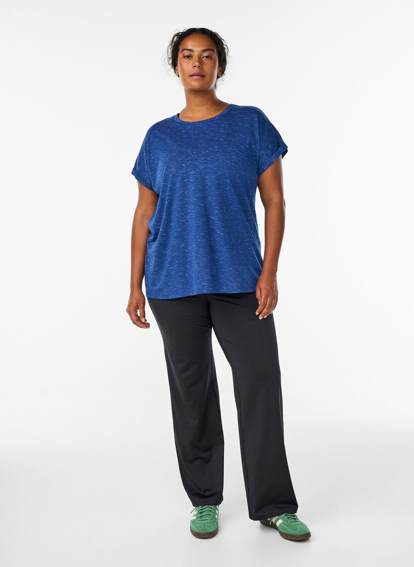 L&ouml;s tr&auml;ningst-shirt med korta &auml;rmar, Bl&aring;, Model image number 1