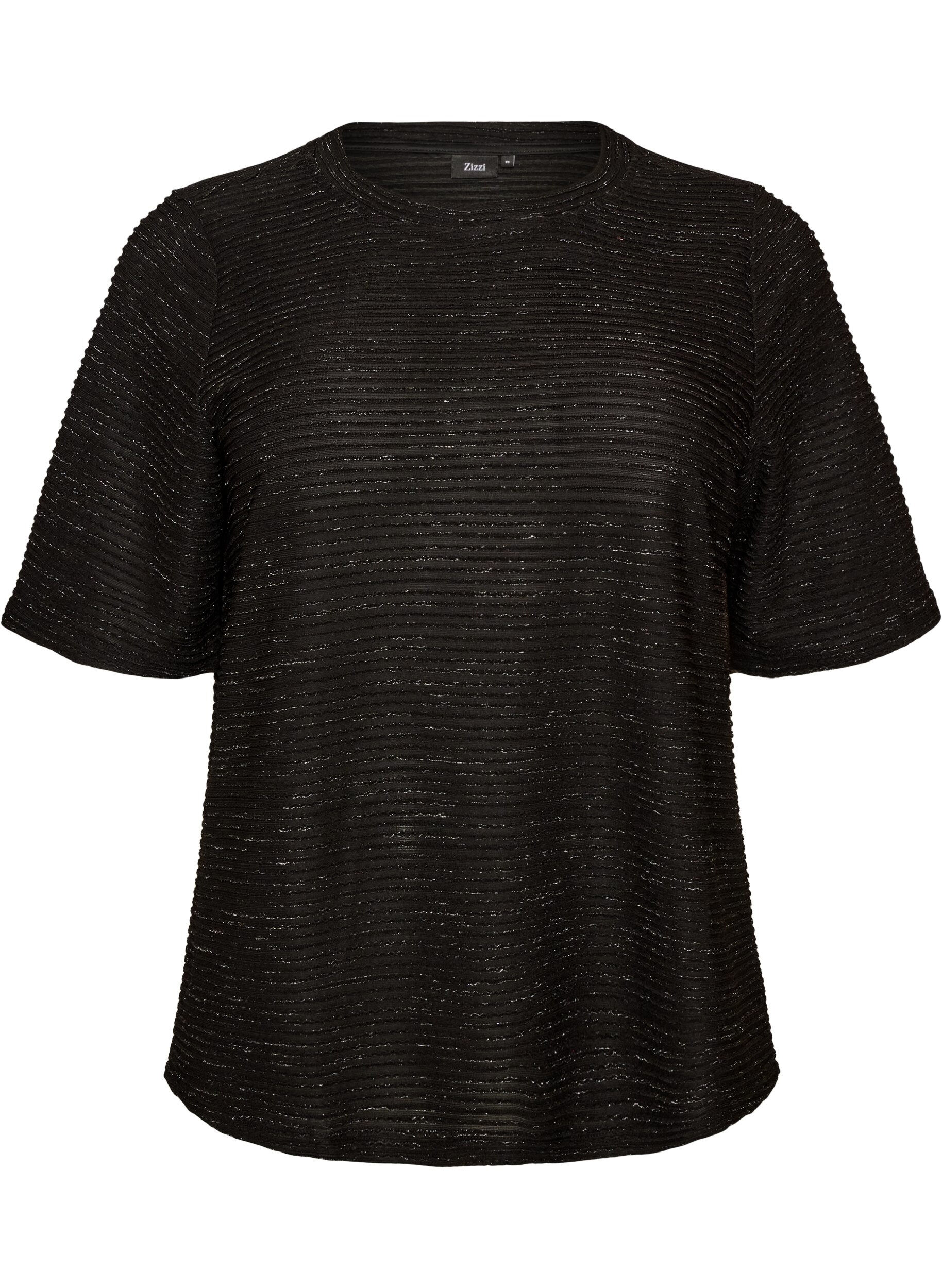 Blus med struktur och glitter
