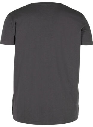 T-shirt i bomull med v-ringning, Black Acid, Packshot image number 1
