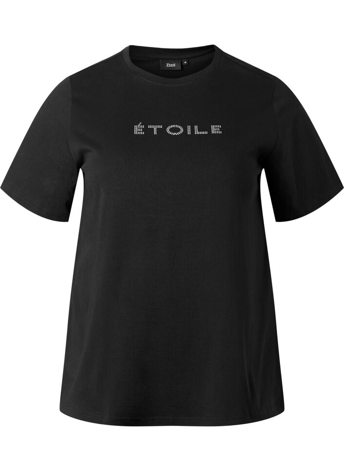 T-shirt i ekologisk bomull med text, Black &Eacute;TOILE, Packshot image number 0