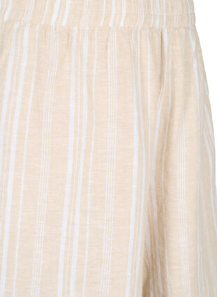 Randiga shorts i linne- och viskosblandning, Beige White Stripe, Packshot image number 2